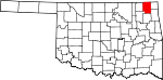 Округ Крейг на карте штата.