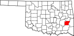 Округ Латимер на карте штата.