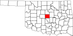 Округ Оклахома на карте штата.
