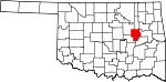 Округ Окмалги на карте штата.