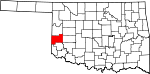 Округ Бекем на карте штата.