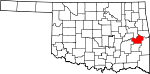 Округ Хаскелл на карте штата.