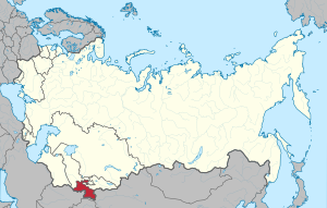 Таджикская ССР на карте СССР