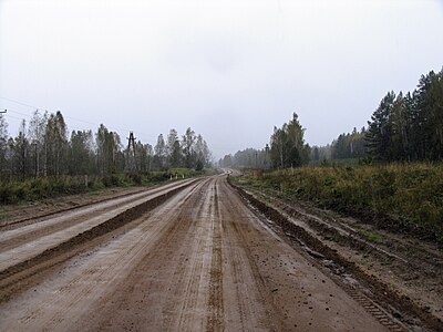 Трасса в районе Тайшета до реконструкции. 2005 год.