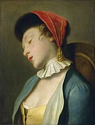 П. А. Ротари. Спящая девушка. Ок. 1761. Холст, масло. Национальная галерея искусств, Вашингтон