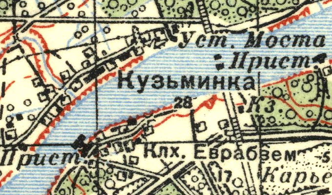 План деревни Кузьминка. 1939 год