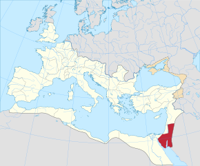 Провинция Аравия Петрейская на карте Римской империи (на 117 год).