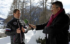 Вадим Глускер берёт интервью у Дмитрия Медведева, 24 января 2013 года