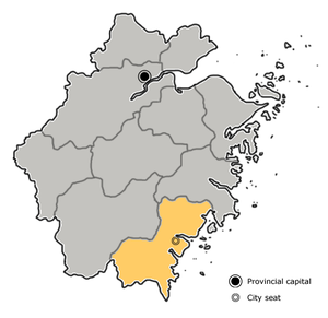 Вэньчжоу на карте