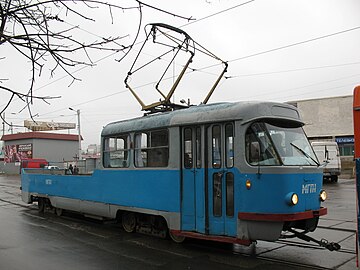 Моторная грузовая платформа МГП-1 на базе Татры Т3, вид спереди