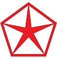 Эмблема автомобилей Крайслер White Red Pentastar