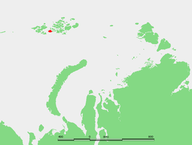 остров Гукера на карте Земли Франца-Иосифа