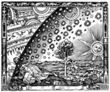«Гравюра Фламмариона». Иллюстрация неизвестного художника к трактату К. Фламмариона «Атмосфера: популярная метеорология», стилизованная под средневековую гравюру на дереве. 1888 [5][6]