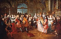 Антуан Дё[fr]. Свадьба Людовика, герцога Бургундского и Марии-Аделаиды Савойской 7 декабря 1697 года (1715). Лувр