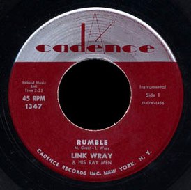 Обложка сингла Link Wray and his Raymen «Rumble» (1958)