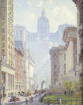 Чеймберс-стрит на картине Колина Кэмпбелла Купера 1922 года