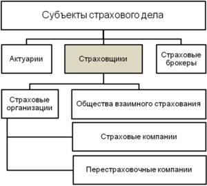 Иерархическая диаграмма «Субъекты страхового рынка»