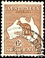 Марка Австралии (1929) из серии «Кенгуру и карта»[en] (1913—1945)[7][^]