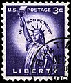 Статуя Свободы на марке США (Sc #1041) из серии «Свобода»[en], 1954—1965 (Sc #1030—1059)[^][^]