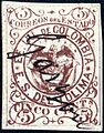 Толима, 5 сентаво, коричневая, гашение пером Гарсона (Garzón) (1871)