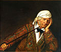 Автопортрет неизвестного художника в колпаке и с трубкой, Германия, начало-середина XIX века.