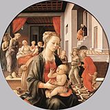 Мадонна с Младенцем и сцены из жизни Святой Анны. 1452. Дерево, масло. Палаццо Питти, Флоренция