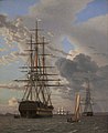 «Русский линейный корабль «Азов» и фрегат на якоре на рейде Эльсинора», 1828 г.