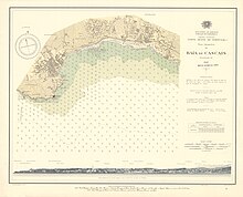 Гидрографический план залива Кашкайш, Лиссабон, Португалия, 1942 г.