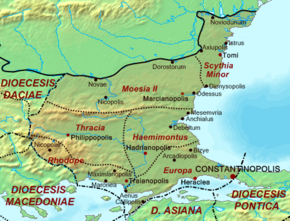Карта Фракийского диоцеза.