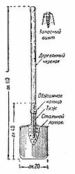 Чертёж большой сапёрной лопаты (БСЛ-110), возимого шанцевого инструмента.
