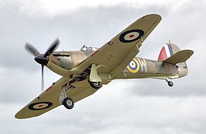 Hurricane Mk I (R4118), который применялся в боевых действиях за Британию