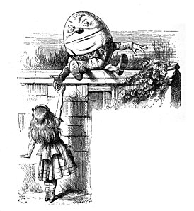 Алиса и Шалтай-Болтай (иллюстрация Джона Тенниела к английскому оригиналу книги)