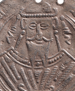 Изображение аль-Мутаваккиля на серебряном дирхаме.