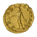 Требониан Галл (251—253). Ауреус. Ок. 251—253 гг. Рим. Реверс. Аполлон с пальмовой ветвью и лирой