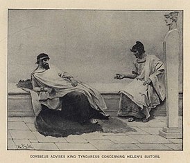 Говард Пайл. Одиссей даёт Тиндарею советы в отношении женихов. 1905