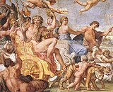 Триумф Вакха и Ариадны. 1595—1600. Деталь росписи плафона Палаццо Фарнезе, Рим