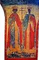 Святые Константин и Елена. Фреска, 1547—1551, роспись юго-восточного столпа