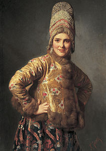 «Русская девушка», (1889), холст, масло — Государственный Русский музей.