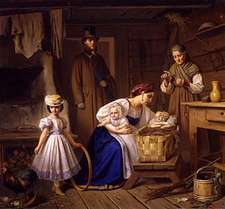 «Кормилица пришла навестить своего больного ребёнка», (1886), холст, масло — Саратовский государственный художественный музей имени А. Н. Радищева