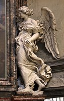 Алтарь Встречи Марии и Елисаветы церкви Санта-Мария-дель-Пополо, Рим. Правый Ангел. Мрамор. 1659
