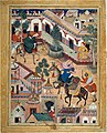 Шпион Занбур приводит Махийю в город Таварик, лист из Хамзанаме, ок. 1570, Музей Метрополитен, Нью-Йорк