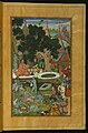 Бабур и его воины посещают индуистский храм Гурх Каттри. 1590-95. Лист из Бабурнаме, Музей Уолтерса, Балтимор