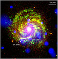 Местоположение SN 1979C и SN 2006X. Снимок в рентгеновском диапазоне.