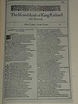 Текст «Ричарда II» в Первом фолио
