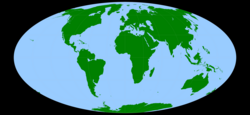 Карта континентов в эпоху миоцена (15 млн лет назад)