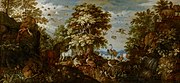 Орфей зачаровывает животных своей лирой. 1627. Дерево, масло. Маурицхёйс, Гаага