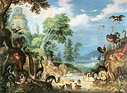 Пейзаж с птицами. 1628. Дерево, масло. Музей истории искусств, Вена