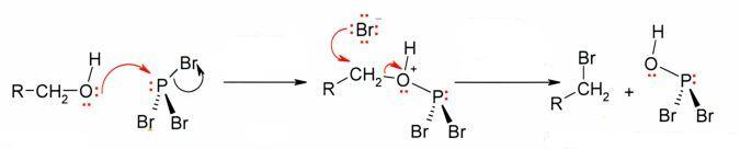 Реакция трибромида фосфора с первичным спиртом