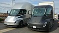 2 модификации машины Tesla Semi с высокой и низкой кабиной