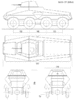 Схема 4 видов Sd.Kfz. 231 (8-Rad). Размеры в сантиметрах